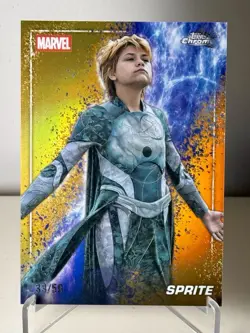 2025 Topps Chrome Marvel Studios Gold Refractor /50 Sprite #S-121 Eternals - Image 1