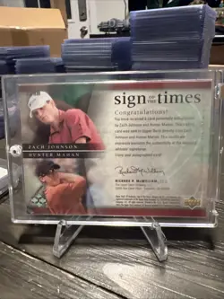 2004 SP Authentic Sign of the Times #ZJ/HM Zach Johnson Hunter Mahan Auto /250 - Image 2