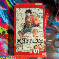 One Piece TCG Luffy Red Straw Hat Crew Starter Deck ST-01 English New And Sealed - Image 1
