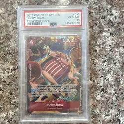 Namco One Piece CCG Lucky.Roux OP09-015 Treasure Rare Foil PSA 10 - Image 1