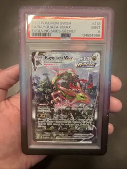 Pokemon 2021 Rayquaza VMAX 218/203 Alt Art Secret Rare Evolving Skies PSA 9 - Image 1