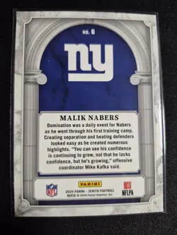 Malik Nabers-2024 Zenith Z Marquee RC #6 Giants - Image 2
