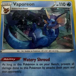 2020 POKEMON SWSH BLACK STAR PROMO TRIPLE BLISTERS PACK #072 VAPOREON-HOLO PSA 8 - Image 4