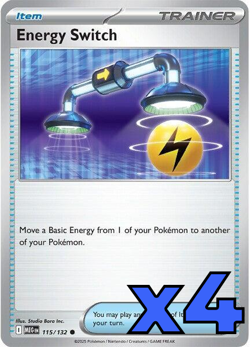 4x Energy Switch 115/132 Me01: Mega Evolution PLAYSET x4 - Pokemon TCG - NM - Image 1