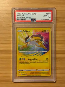 2020 Pokemon Sword & Shield Vivid Voltage - Raikou 050/185 - PSA 10 - Image 3
