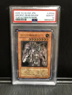 YuGiOh PSA10 Ancient Gear Golem Ultra Rare Japan OCG Collector Card - Image 1