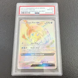 Pokemon 2017 Tapu Fini GX 152/147 Burning Shadows Rainbow Rare PSA 8 Holo - Image 1