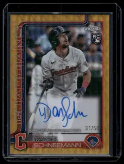 2025 Topps Chrome #RA-DS Daniel Schneemann Rookie Autographs Gold Wave #/50 - Image 1
