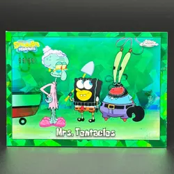 2025 Topps Chrome SpongeBob Mrs. Tentacles Green Geometric Refractor 99/99 Card - Image 1