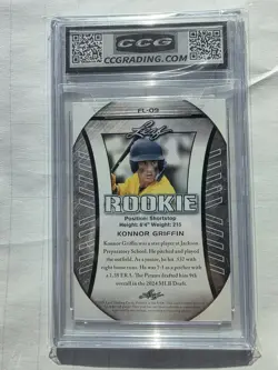 Konnor Griffin 2024 Leaf #FL-09 Top Prospect Rookie Card CCG GEM MINT 10 - Image 2