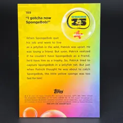 2025 Topps Chrome SpongeBob 189 Patrick Star Aqua Refractor /199 25th Anniv Card - Image 2