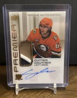 2024-2025 UD Premier Cutter Gauthier 3 Colour Rookie Patch Auto Gold /35 📈📈📈 - Image 1