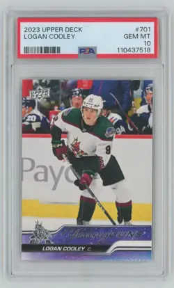 2024-25 Upper Deck Young Guns Psa 10 Logan Cooley Rookie #701 Arizona Coyotes - Image 1