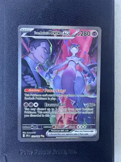 Team Rocket’s Mewtwo ex 231/182 SV10 Destined Rivals SIR Full Art Pokemon Card - Image 1