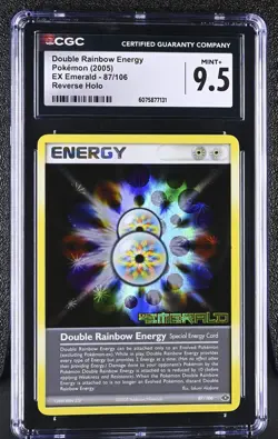 CGC 9.5 MINT+ Double Rainbow Energy EX Emerald 87/106 Reverse Holo Pokemon Card - Image 1