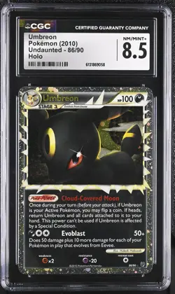 CGC 8.5 NM/MINT+ Umbreon 86/90 Undaunted Holo Pokemon Card - Image 1