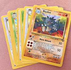 Vintage Pokemon Base Set/Jungle WOTC Card Lot #1 Rhydon, Persian Uncommon/Common - Image 1