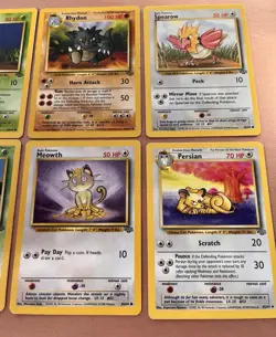 Vintage Pokemon Base Set/Jungle WOTC Card Lot #1 Rhydon, Persian Uncommon/Common - Image 3