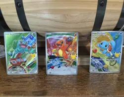 Pokemon TCG KANTO 3 Card LOT First Partner Illustration Charmander Squirtle Bulb - Image 1