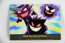 EP22 THE TOWER OF TERROR - BLUE LOGO - NON-HOLO - TOPPS POKEMON TV CARD - Image 1