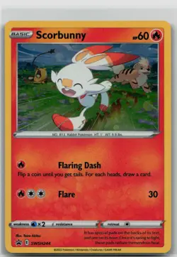 Scorbunny - (Cosmos Holo) SWSH244 SWSH: Sword & Shield Promo Cards Holofoil - NM - Image 1
