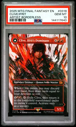 2025 MTG FINAL FANTASY CLIVE, IFRIT'S DOMINANT/IFRIT, WARDEN OF INFERNO PSA 10 - Image 1