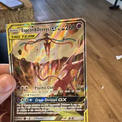 Pokemon Espeon & Deoxys GX TAG TEAM Promo Full Art Holo SM240 260 HP Card - Image 2