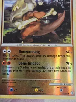 Marowak 44/102 2010 Triumphant Set Pokemon Card Reverse Holo LP - Image 2