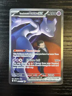 Pokemon TCG Team Rockets Mewtwo EX Full Art English Edition Card 281/217 - Image 1