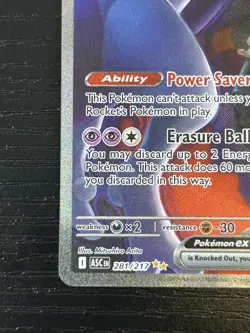 Pokemon TCG Team Rockets Mewtwo EX Full Art English Edition Card 281/217 - Image 5