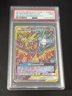 2019 POKEMON SM BLACK STAR PROMO FULL ART/MOLTRES & ZAPDOS & ARTICUNO GX PSA 9 - Image 1