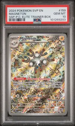 2024 POKEMON SVP EN-SV BLACK STAR PROMO Pokemon Center #159 MAGNETON PSA 10 - Image 1