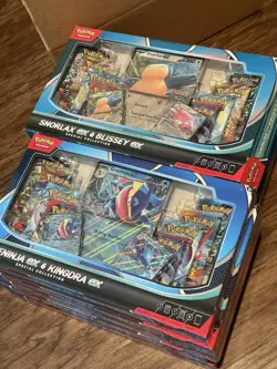 Pokemon Snorlax & Blissey Ex + Greninja & Kingdra EX Special Collection Box X10 - Image 1