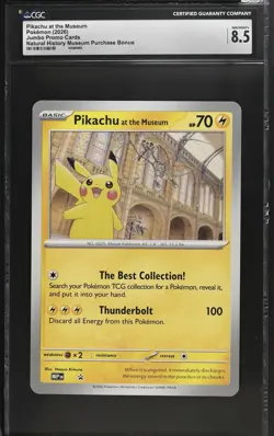 Pokemon TCG Pikachu At The Museum Natural History Museum Promo Card CGC 8.5 - Image 1