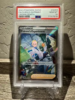 ⭐COLRESS'S EXPERIMENT⭐Full Art #GG59 Pokemon TCG Crown Zenith 💎PSA 10 Mint💎 - Image 1