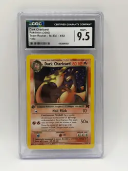 2000 POKEMON TEAM ROCKET HOLO #4 DARK CHARIZARD CGC 9.5 - Image 1