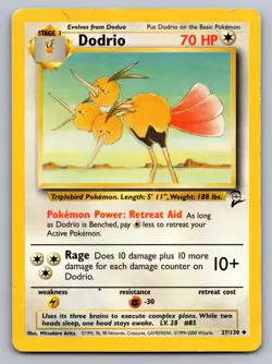 DODRIO 37/130 UNCOMMON BASE SET 2 POKEMON DMG - Image 1