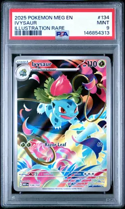 2025 POKEMON MEG EN-MEGA EVOLUTION ILLUSTRATION RARE #134 IVYSAUR PSA 9 - Image 1