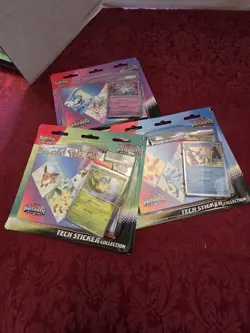 Pokemon TCG Prismatic Evolutions Tech Sticker Collection Set Lot of 3 - Image 1
