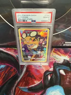 Pokemon Dedenne TG07/TG30 Brilliant Stars Full Art Holo PSA 10 - Image 1