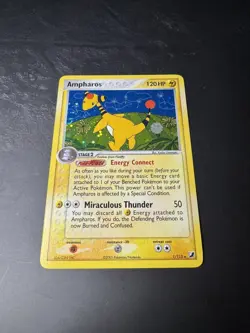 Ampharos 1/115 EX Unseen Forces Holo Vintage 2005 Pokemon - LP- - Image 2