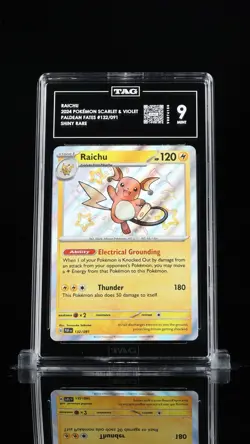 ‼RAICHU 2024 POKEMON SCARLET & VIOLET PALDEAN FATES #132/091~ TAG GRADE 9!💨 - Image 1