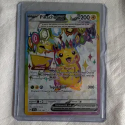 Pokemon Pikachu ex Full Art Holo Ultra Rare Surging Sparks Basic 200 HP 219/191 - Image 1