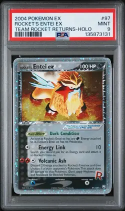 🌟Pokemon Rocket's Entei ex EX Rocket Returns Holo UR #97 PSA9 - Psa 10 Worthy - Image 1