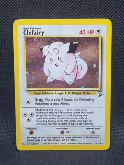 Clefairy 6/130 Holo Rare Base Set 2 - Pokemon Card WOTC - Light Play - Image 3