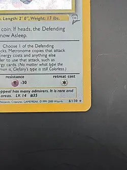 Clefairy 6/130 Pokemon Base Set 2 Holo Rare Card WOTC Vintage HP - Image 5