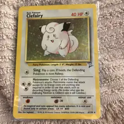 Pokemon TCG Clefairy 6/130 Base Set 2 Holo WOTC Excellent - Image 1
