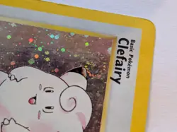 SMALL SWIRL Clefairy 6/130 2000 Base Set 2 Pokemon Card Holo Rare - Crease - Image 2