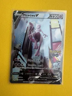 Pokemon TCG Mewtwo v (Full Art) Pokemon Go 072/078 Holo Ultra Rare - Image 1