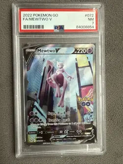 Pokemon TCG Mewtwo v (Full Art) Pokemon Go 072/078 Holo PSA 7 - Image 1